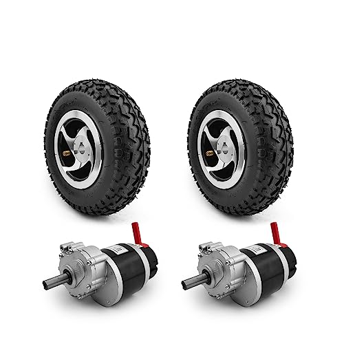 Moteur Tondeuse à Gazon Électrique 24V 700W avec Roue 9 Pouces pour Chariot de Jardin