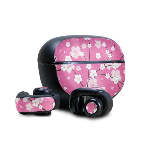 Image of Glossy Glitter Skin Compatible with Bose Ultra Open Earbuds - Sakura Pink - Premium 3M Vinyl Protective Wrap Decal Cover - Easy to Apply | Crafted in The USA by MightySkins