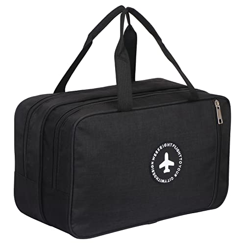 Arqumi Toiletry Bag for Sport Gym, Large Capacity Toiletries Bag with Wet and Dry Compartment, Waterproof Toiletries Clothes Storage Organizer for Women Men, Black Arqumi Toiletry Bag for Sport Gym, Large Capacity Toiletries Bag with Wet and Dry Compartment, Waterproof Toiletries Clothes Storage Organizer for Women Men, Black
