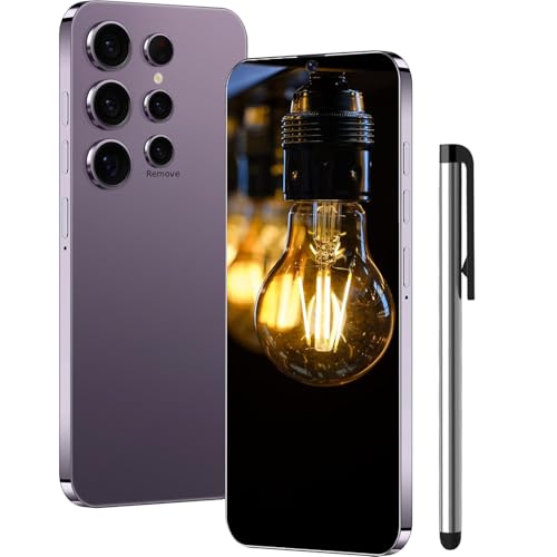 Image of C25 Ultra 5G Unlocked Cell Phone, Smartphone Android 14 Snapdragon 8 Gen 2 Octa-Core, 4GB+128GB UnlockPhone, 6800mAh Battery, 90Hz FHD+ Screen 72MP Camera, Dual SIM Phone /GPS /Face ID - Purple