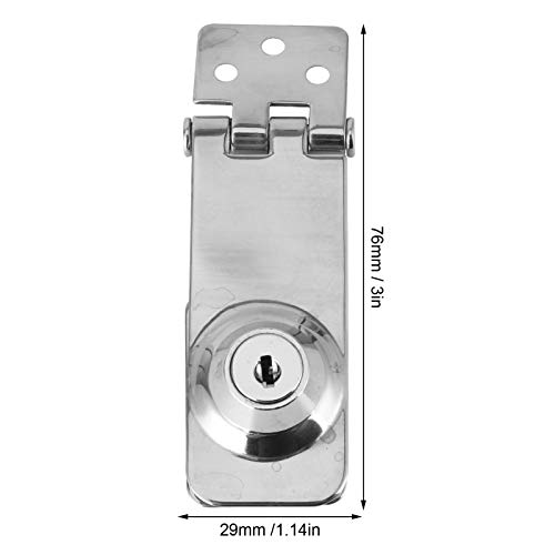 Image of Locking Hasp, 304 Stainless Steel Keyed Hasp Locks Locking Hasp Silver for Boat Yacht Fishing Marine Accessory