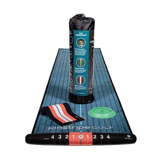 PINSTRIPE GOLF Putting Mat Indoor Studio & Essential Putting Aids - 3 Colors - 7.87ft