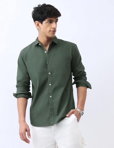 Image of Urbano Fashion Men's Cotton Full Sleeve Regular Fit Casual Solid Shirt