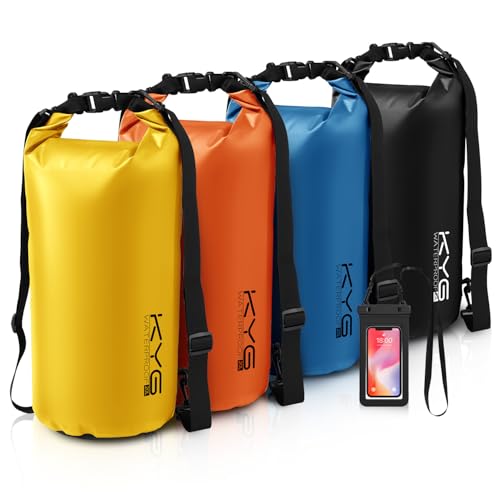 KYG Waterproof Dry Bags, 20L Yellow, with Waterproof Phone case