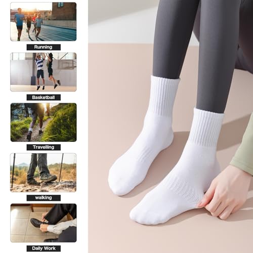 Womens Ankle Socks Cushion Athletic Running Sports Socks Mini Crew Soft Cotton Socks 5-8/8-11,4 Pairs3