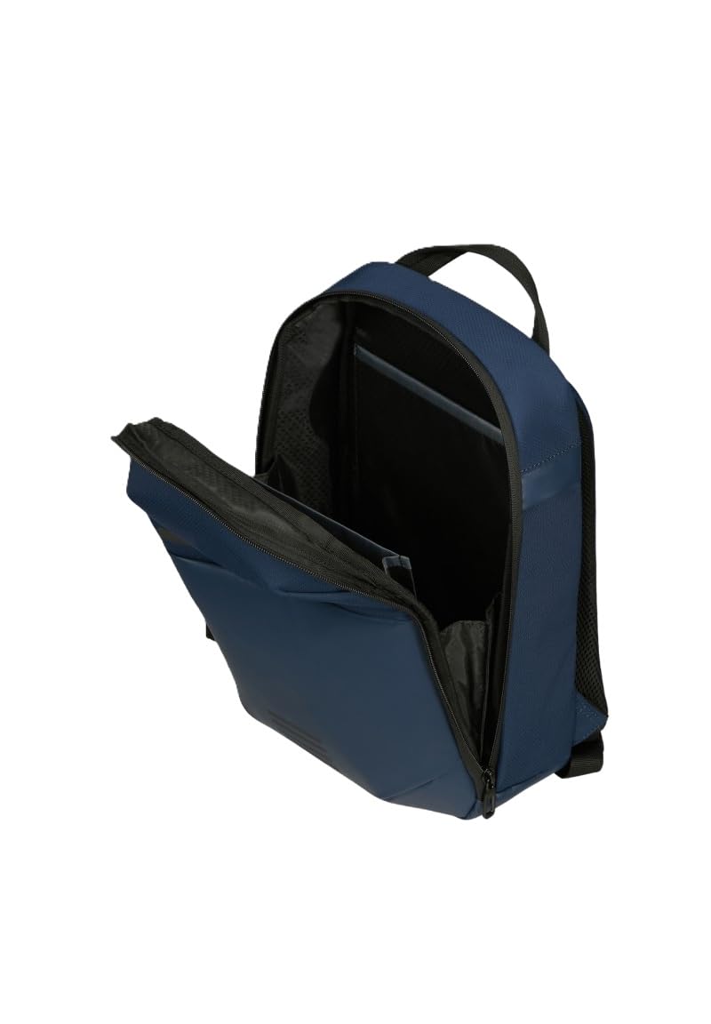 Samsonite Moderny - Mochila profesional de poliéster reciclado, color azul marino, 37,5 x 25 x 13 cm, con sistema Easy Pass y enganche con ruedas, 13,5 l