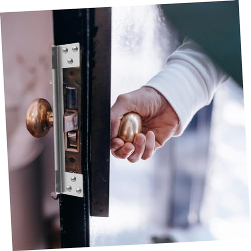 Protector de pestillo Holibanna de metal para asegurar cerraduras de puertas contra intrusiones 6