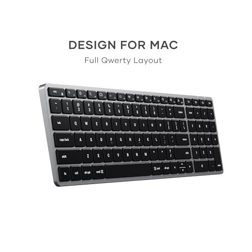 Image of Satechi Slim X2 Bluetooth Backlit Keyboard for Mac, Illuminated Keys & Multi-Device Sync, for MacBook Air /Pro /Neo, iPad Air /Pro, iPad mini, Mac mini, iMac - Space Gray