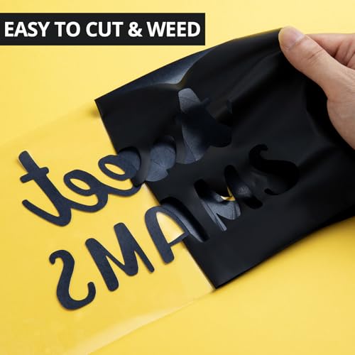 Image of HTVRONT Puff Vinyl Heat Transfer - 10 inch x 6FT Puff HTV Vinyl Roll for T Shirts, Puff Iron on Vinyl Compatible with Cricut Cutting Machine - Use for 3D Puff Heat Transfer Effect (Black and White)