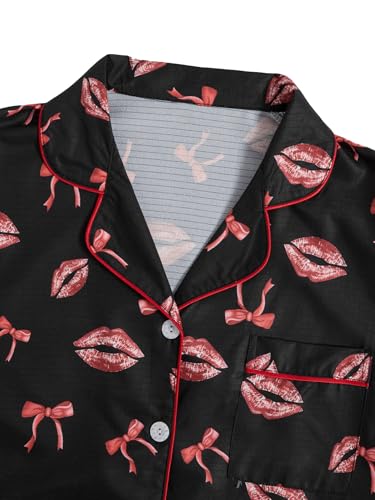 Image of Verdusa Pajamas For Women Set 2 Piece Summer Pajama Sets Cute Pjs Lounge Matching Button Shirt with Shorts