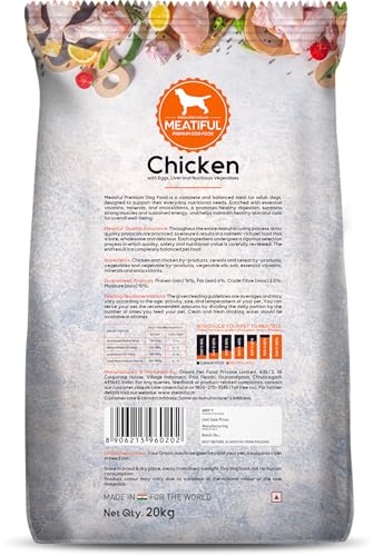 Image of Meatiful Adult Dry Dog Food 20kg | Chicken Flavour | Supports Strong Bones & Teeth | Boost Immune System | Healthy Skin & Coat