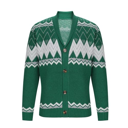 Cambkatl Men's Shawl Collar Christmas Cardigan Sweaters - Cozy V Neck Button Down Long Sleeve Fall Knitted Casual Outerwear