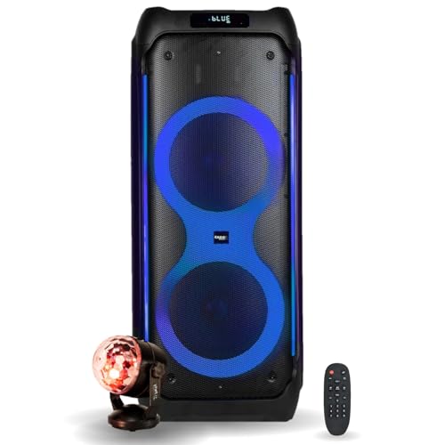 Ibiza – Pack altavoz independiente COLUMBA1200 Bluetooth Active USB 1200 – Bola Disco RGB LED efecto astro fiesta música cumpleaños DJ