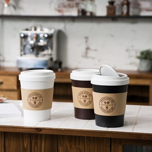 Image of Litem Coffee Cup Shape Trash Waste Dust Bin | White