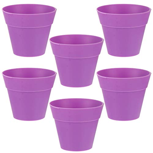 6pcs Flowerpot Dessert Cup Plastic Cake Cups with Lid Shovel Spoon Cupcake Plant Nursery Pots with Dome for Indoor Outdoor Plant Succulent Display Ice Cream Yogurt Containers Holder