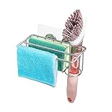 Carwiner Sponge Holder + Brush Holder + Dish Cloth Hanger, 3-in-1 Caddy Organizer Storage for...