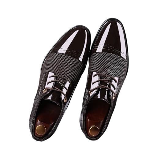 Men's Summer Leather Shoes Men's Business Casual All-Match Wedding Shoes Oxfords(Black,9)3