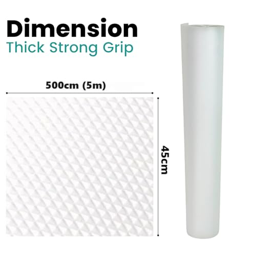 Image of Go Hooked EVA Anti Slip Fridge Mat Roll 45cm x 5m | Waterproof Shelf Liner for Kitchen Cabinet, Drawer, Refrigerator & Wardrobe | Food Grade Washable Cuttable Reusable Place Mat (Transparent)