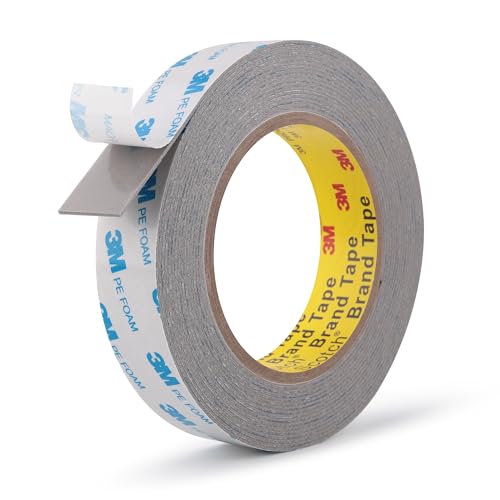 Image of Double Sided Tape Gray Foam Tape Heavy Duty 1 inch x 18Ft Made of 3M Mounting Tape Joining Foam Strips for Banners Posters Alarms Window Shades Trims and Other Home Office or Industrial Use