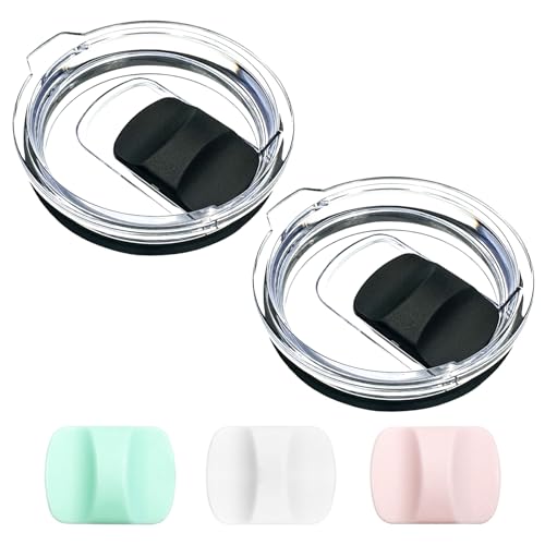 2 Pack 20 oz Tumbler Lid for Yeti Lids with 3 Magnetic Slider Replacement，Replacement Lids Compatible for YETI 20 oz Tumbler, 10/24 oz Mug, 10 oz Lowball