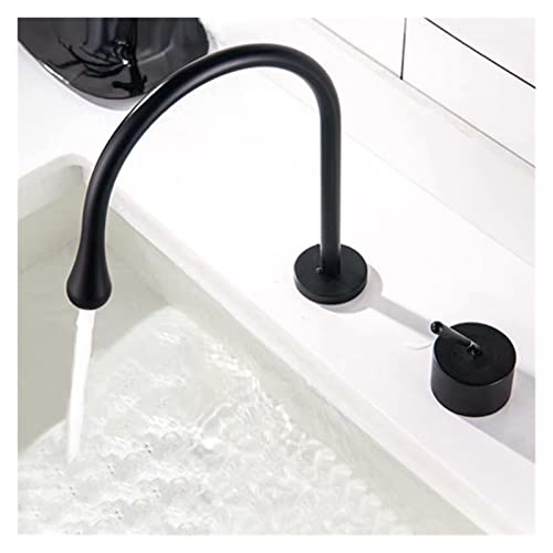 Grifo de cuenca mezclador para lavabo de baño con acabado cromado brillante y diseño de 2 agujeros 4