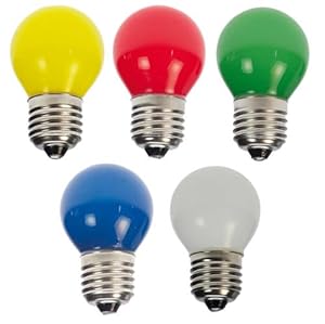 Lichtidee 50x LED Tropfen E27 bunt gemischt