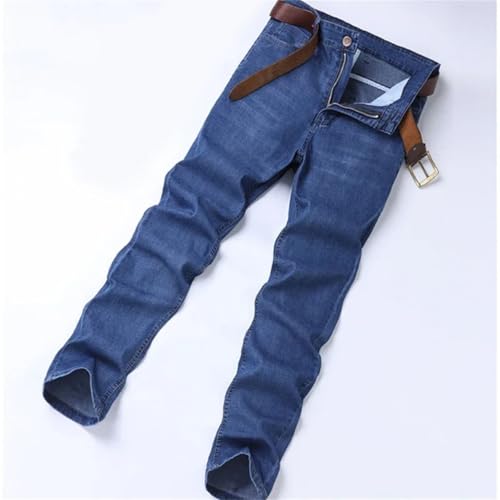 Men's Denim Pants Business Style Elastic Regular Fit Straight Leg Business Casual All Season Jeans3