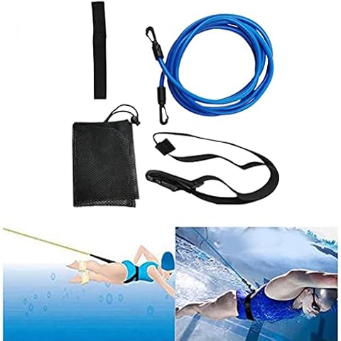 Gonetre Swimming Tether Swim 20 * 20 * 4 Swim Training Belts Swim Bungee Cords Bands Swim Tether Stationary Swimming Swim Harness Static Swimming Belt Cover