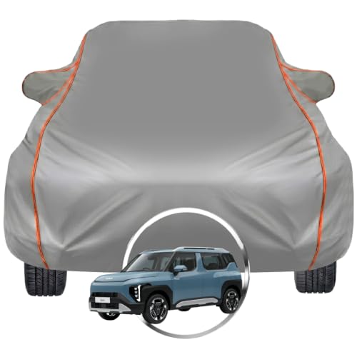 Image of Pivalo Car Cover for Kia Syros All Model & Year | 100% Waterproof All-Weather UV & Paint Protection | Premium 3-Layer Fabric | Triple Stitched with Reflective Piping (Grey)