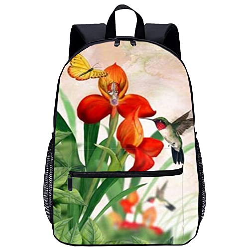 Sac à dos fleurs et oiseaux fini les cahiers cornés - Cartable ado 45x30x15