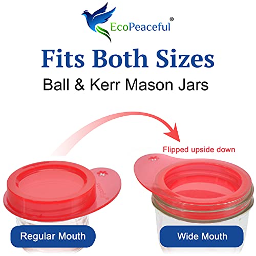 Ecopeaceful 8 Silicone Mason Jar Lids W/Utensil Holder thumb #2