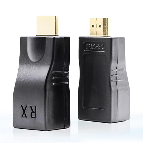 HDMI エクステンダー 延長器 送受信機 TX/RX 4K2K 1080P 3D CAT イーサネットアダプタ (ブラック) 安定転送距離30m オーディオビデオ フルHD HDCP Cat5-Cat6 イーサネットケーブル 伝送ロスレスシグナル 長距離