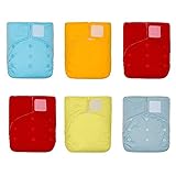 KaWaii Baby One Size Heavy Duty HD2 Cloth Diaper Shells, Reusable Washable Baby Cloth Diaper, Waterproof Diaper Shells - Pack of 6