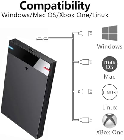 HWAYO 2.5'' 1TB Ultra Slim Portable External Hard Drive USB3.0 HDD Storage for PC, Desktop, Laptop, MacBook, Chromebook, Xbox One - 1