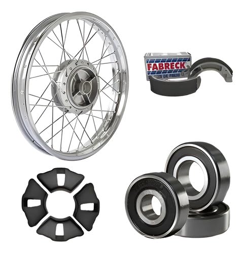 Roda Traseira Ybr 125/ Factor 125 com Lona de Freio/Bucha/Rolamento