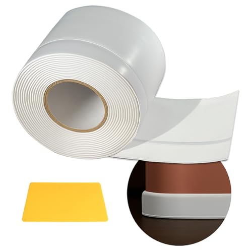 Flexible Skirting Board Vinyl 6M 50x20 mm Self Adhesive Skirting Board PVC Wide Soft skirting Covers Baseboard Wall Trim Molding Trim White