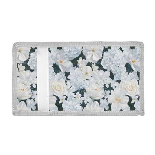 ALAZA Kids Wallets for Boys Girls Toddler Trifold Wallet Children Small White Flowers with Zipper Coin Pocket2