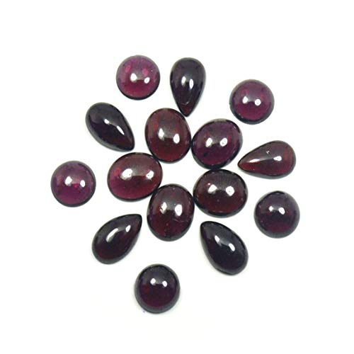 Cabochons en Pierre de Grenat Hessonite de 27 carats pour création de bijoux - Lot de 5 pièces