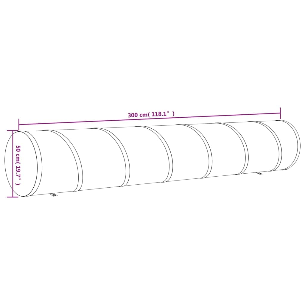 Túnel para perros azul de poliéster, diámetro 50 x 300 cm, con bolsa de transporte y piquetas, túnel de juego plegable para perros, gatos, animales pequeños, tienda de campaña para interior y