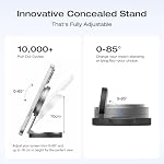 EF ECOFLOW Mag rapide 3-in-1 Support de chargeur sans fil magnétique, Qi2.2 35W Station de recharge rapide pliable Compatible avec MagSafe pour iPhone 17/16/15 Series, Montre Apple & AirPods (Pas une banque de puissance) Noir