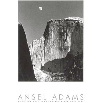 Amazon.com: Moon & Half Dome - Ansel Adams | Art Print Poster: Posters