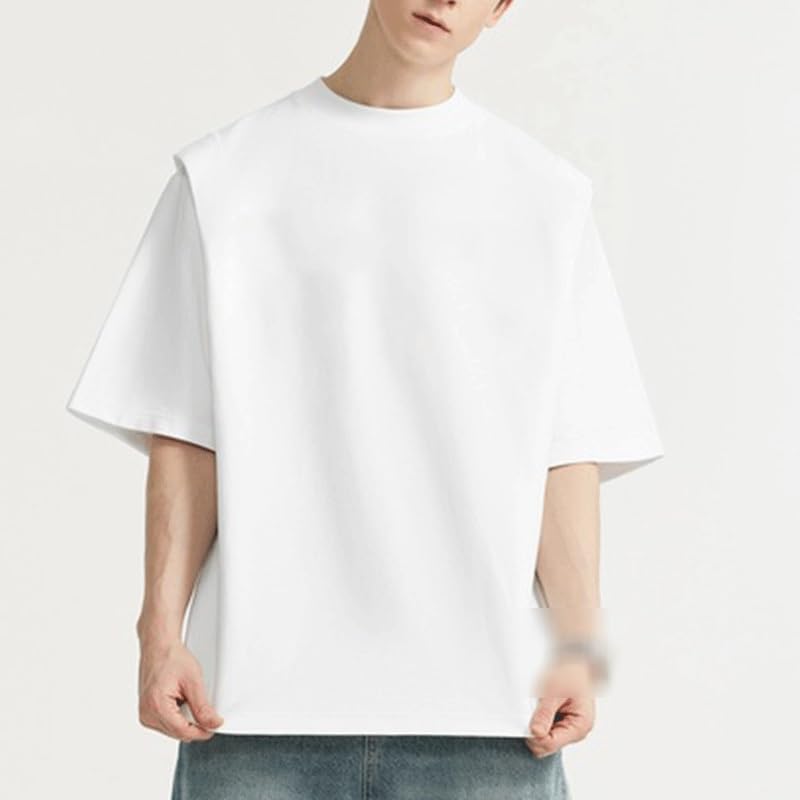 HBJWOV Men's Outdoor Loose Short-Sleeved Fashion Breathable Round-Neck T-Shirt Casual Cotton Quick-Drying Vest