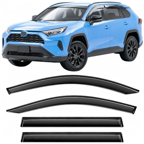 2019-2025 Tape-On Rain Guards Side Window Deflector Visors for Toyota Rav4 LE XLE SE XSE Hybrid Premium Limited 2020 2021 2022 2023 2024