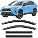 Black Tinted Side Window Vent Visor Deflectors Rain Guards for Toyota Rav4 2019 2020 - 4 Piece set