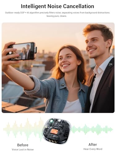 Image of GODOX C01 KIT2 Wireless Microphone, 48kHz /24-bit Professional Lavalier Mic 60W Fast Charging Mini Microphones 7g Ultralight,54H,Noise Reduction,200M Low Latency (2TX+1RX+USB-C+Charging Case)