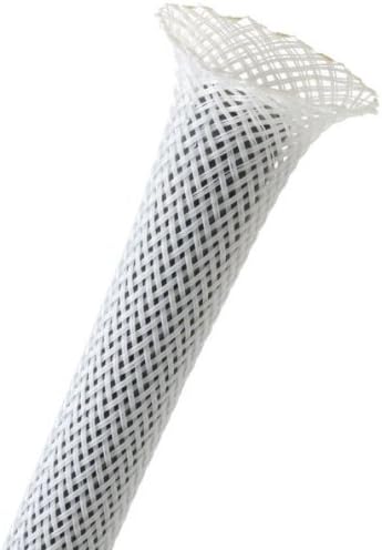 Expandable Braided Sleeve - Flexo PET - 1/8" (3mm) White - 10 Ft