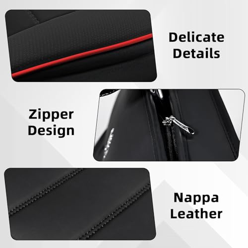 Image of Car Seat Cover Fit for Nissan 370Z 2009-2021,Compatible Airbag Non-Slip Waterproof Seat Cover,Car Seat Protector Premium Interior (Luxury 2 Seats,Black Red)