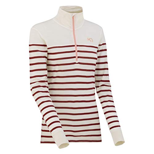 Kari Traa Women's Maske Half Zip Long Sleeve Wool Baselayer Top (Small, NWhite)
