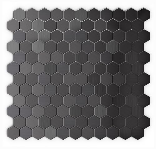 SpeedTiles HEX II SB Stainless Steel Peel & Stick Tiles