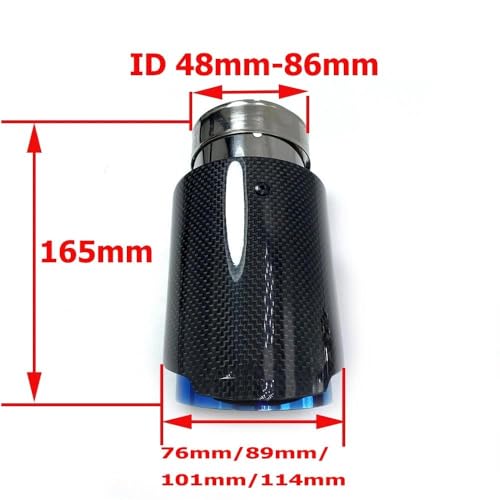 Gorge queue de voiture carbone bleu pour silencieux E90 E60 73mm - 4